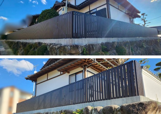 植栽撤去+ルシアスフェンス+ルシアス門扉